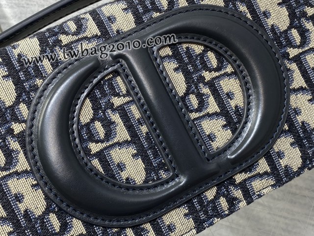 Dior专柜新款迪奥顶级原单蓝色老花Signature迷你链条手袋 djfk1130